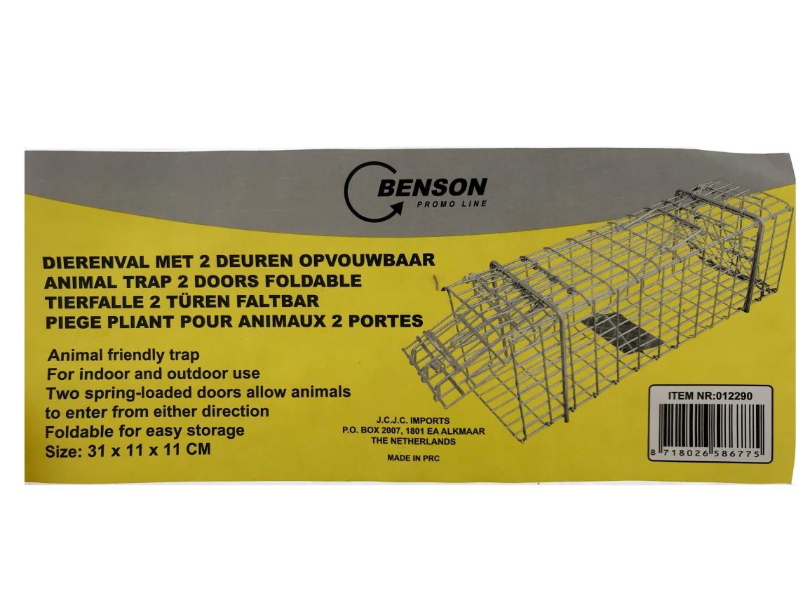 Animal trap 2 doors foldable 31 x 11 x 11 cm