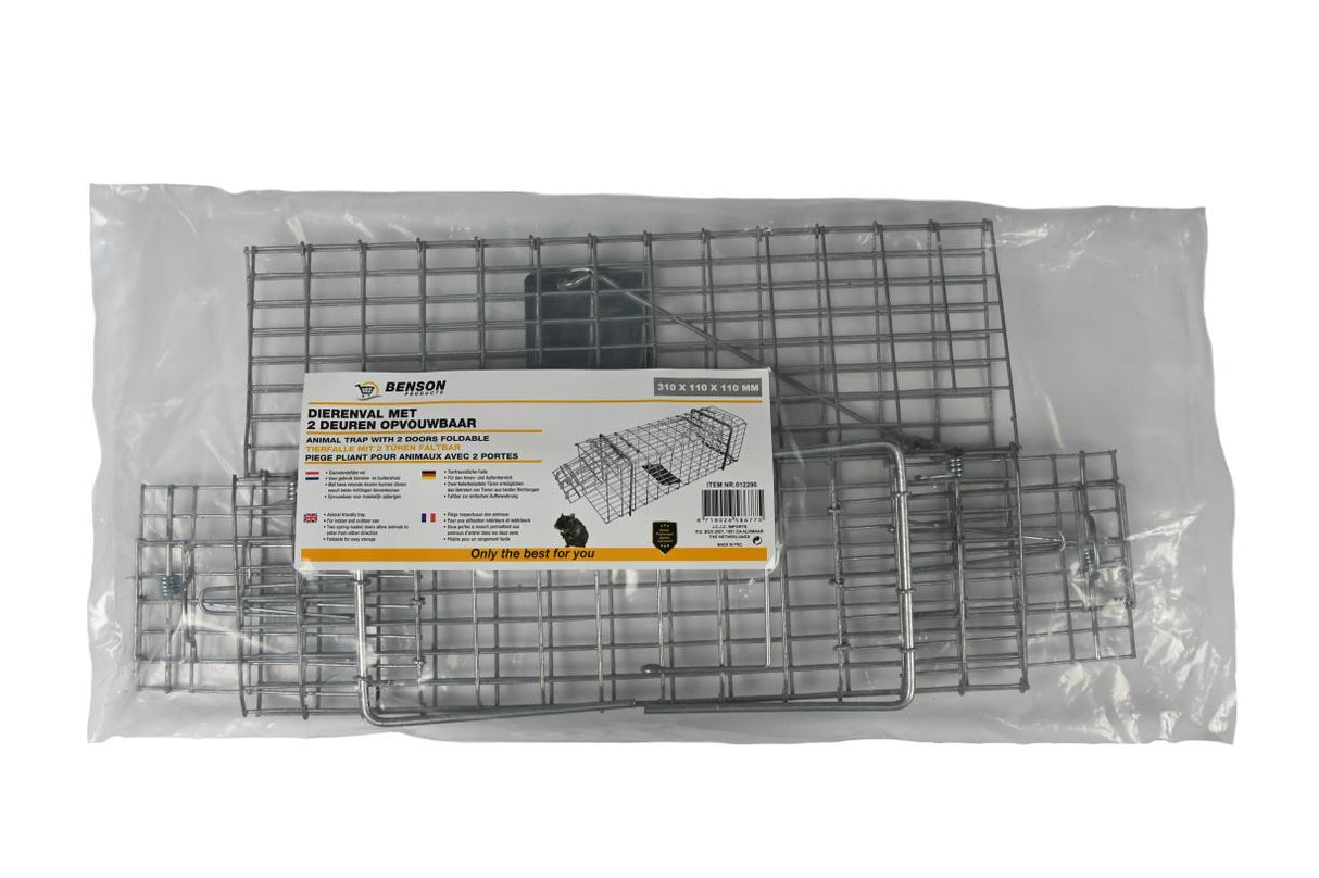 Animal trap 2 doors foldable 31 x 11 x 11 cm