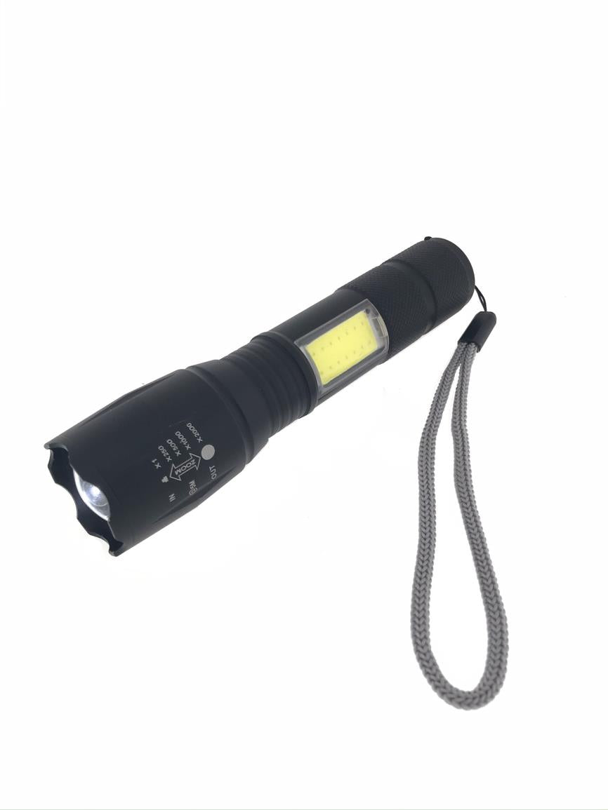 Lampe de poche tactique 5W LED + 3W COB 2-en-1 rechargeable