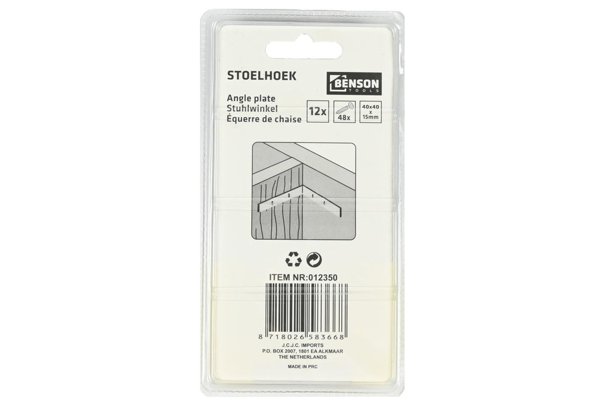 Stoelhoek 12 dlg 40 x 40 x 15 mm