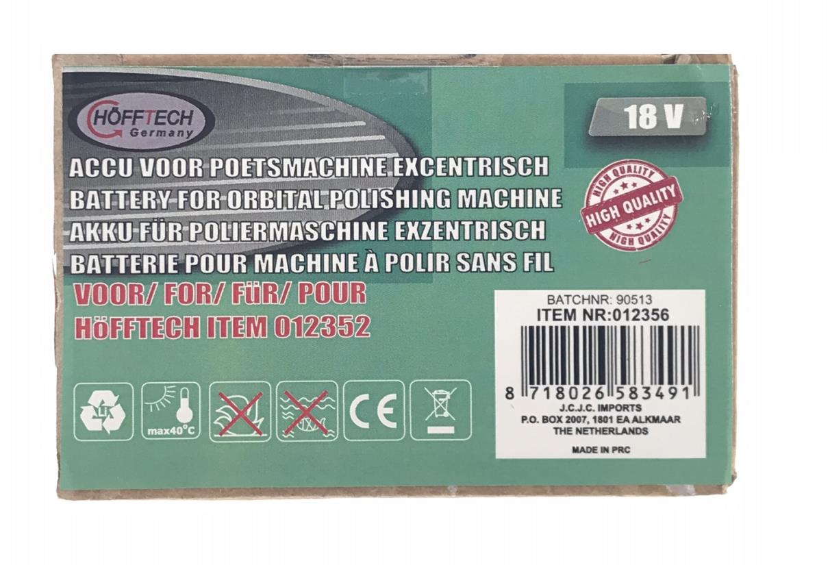 Accu 18V voor 012352