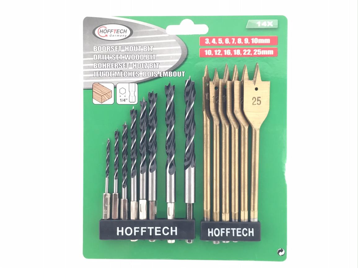 Boorset 14 dlg hout bit