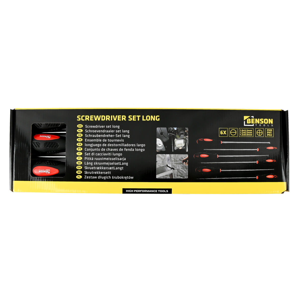 Screwdriver set 6 pcs long