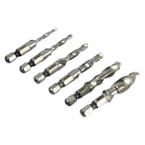 Combination drill and tap bit set 6 pcs