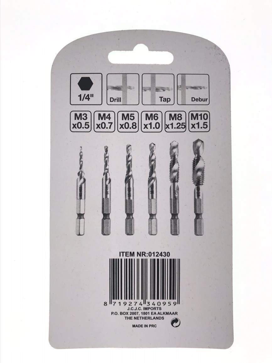 Boor tap set 6 dlg