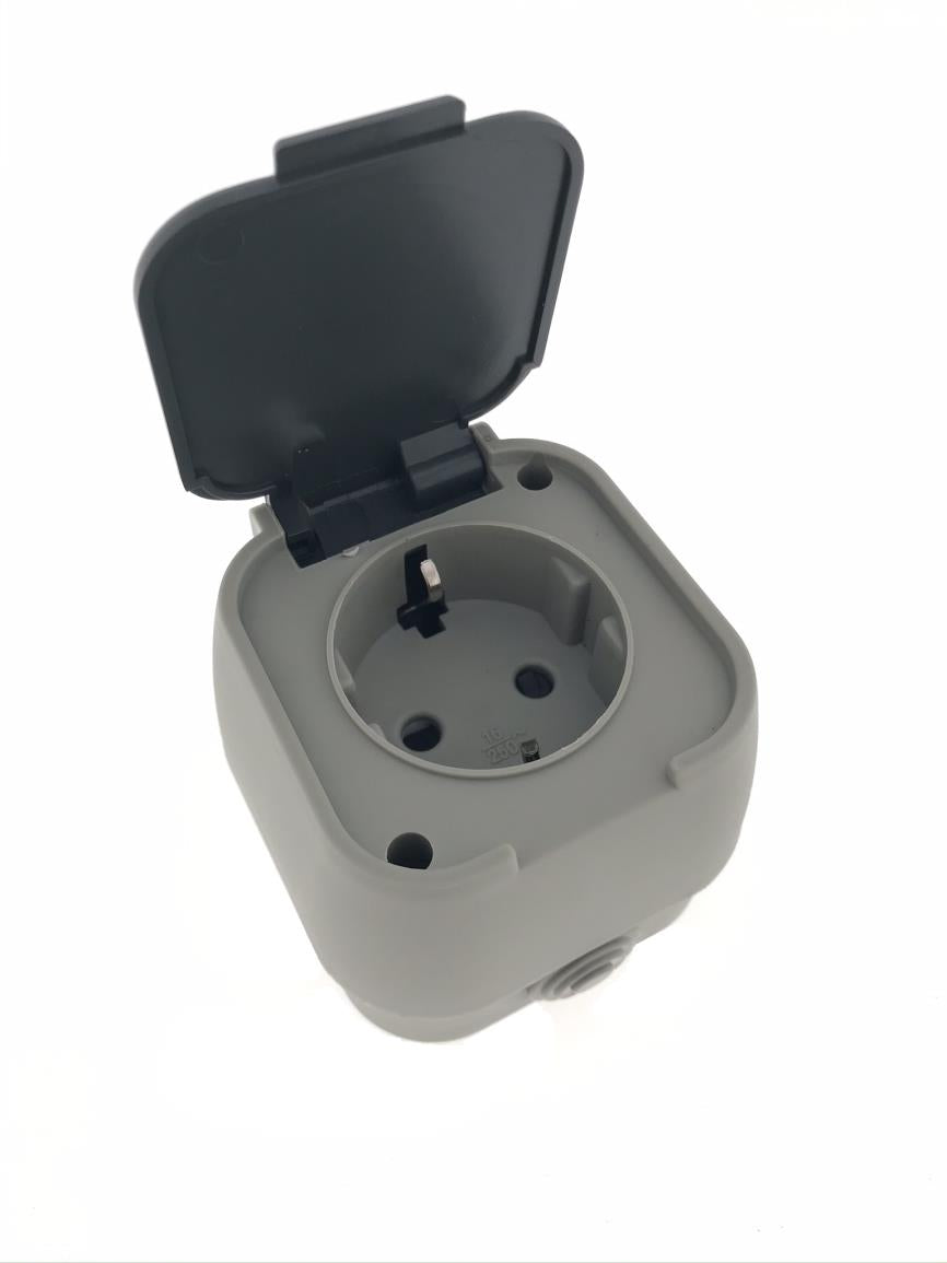 Stopcontact 1-voudig waterdicht IP54