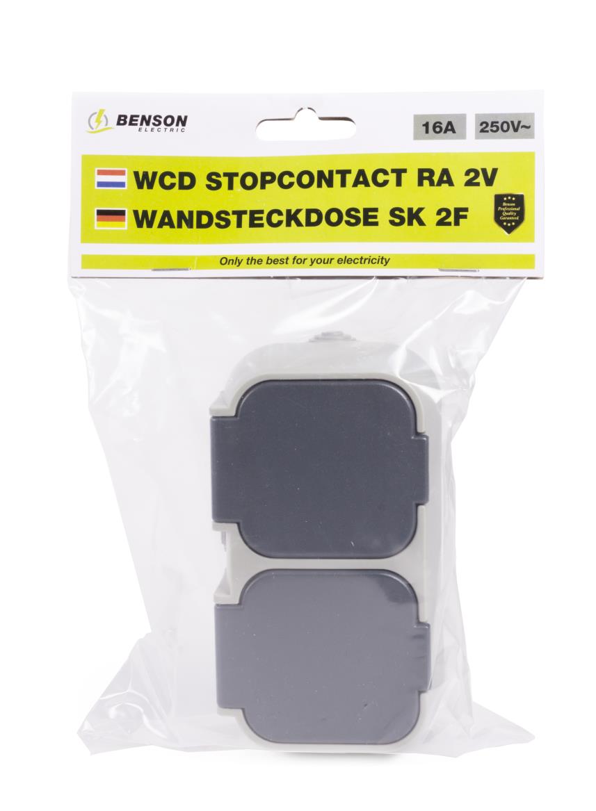 Stopcontact 2-voudig waterdicht IP54