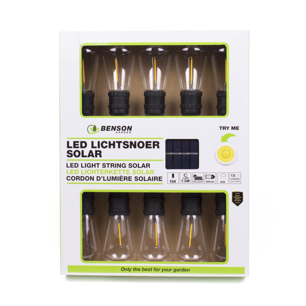 Cordon d'lumière 10 pcs 7.5 m solar 800 mAh IP44