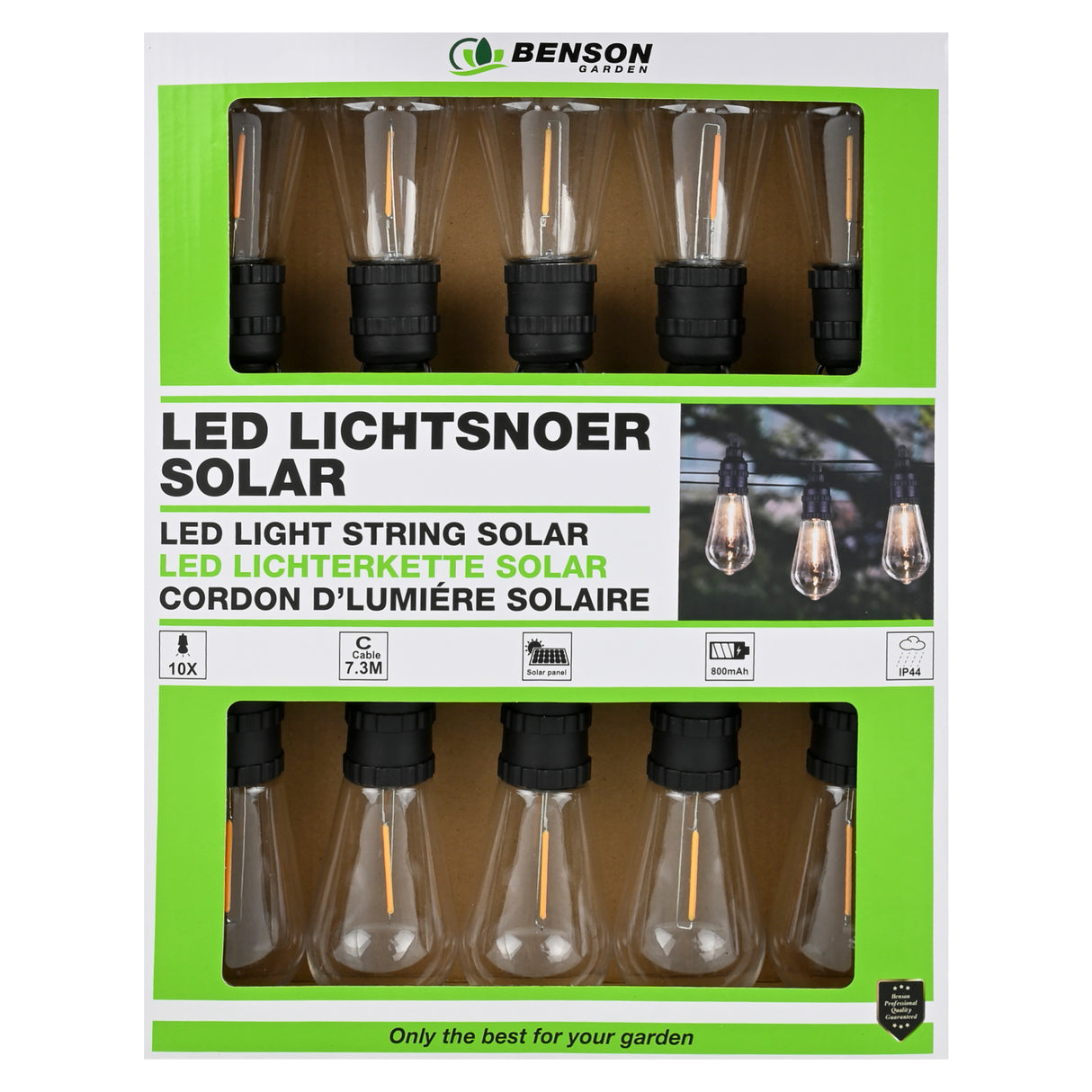 LED-Lichtkabel 10 Stück 7,5 m Solar 800 mAh IP44