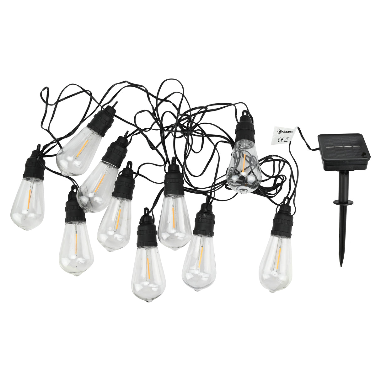 LED-Lichtkabel 10 Stück 7,5 m Solar 800 mAh IP44