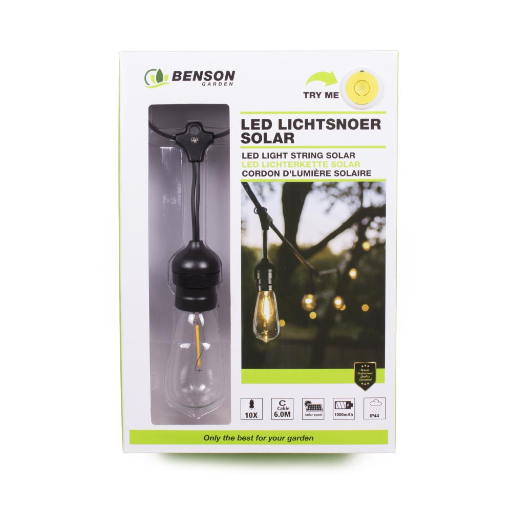 Cordon de lumière 10 pcs 6 m solar 1000 mAh IP44