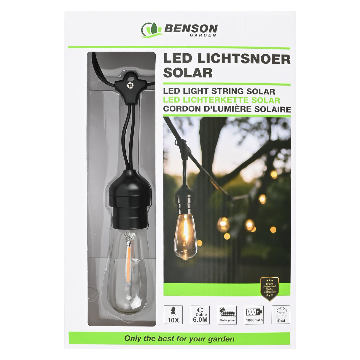 LED-Lichtkabel 10 Stück 6 m Solar 1000 mAh IP44