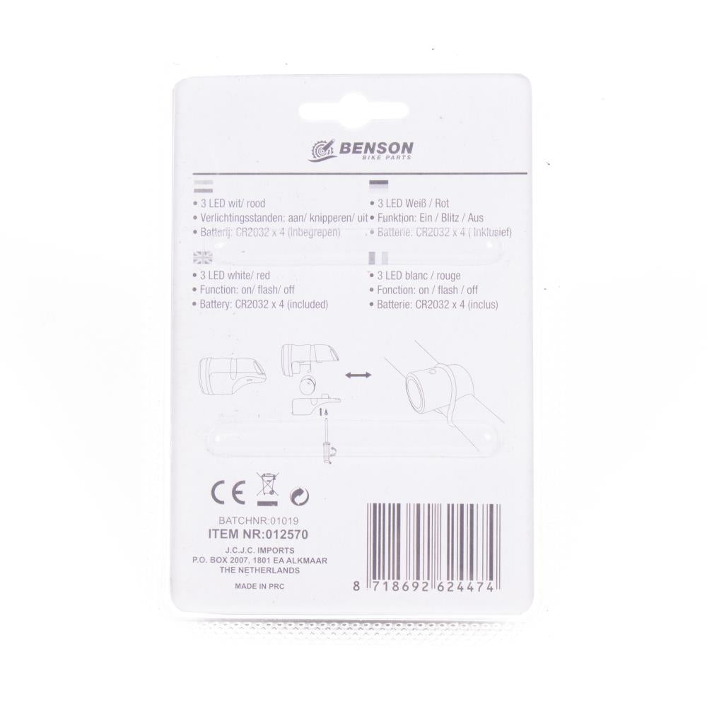 Fietslamp 3 LED 2 dlg silicone