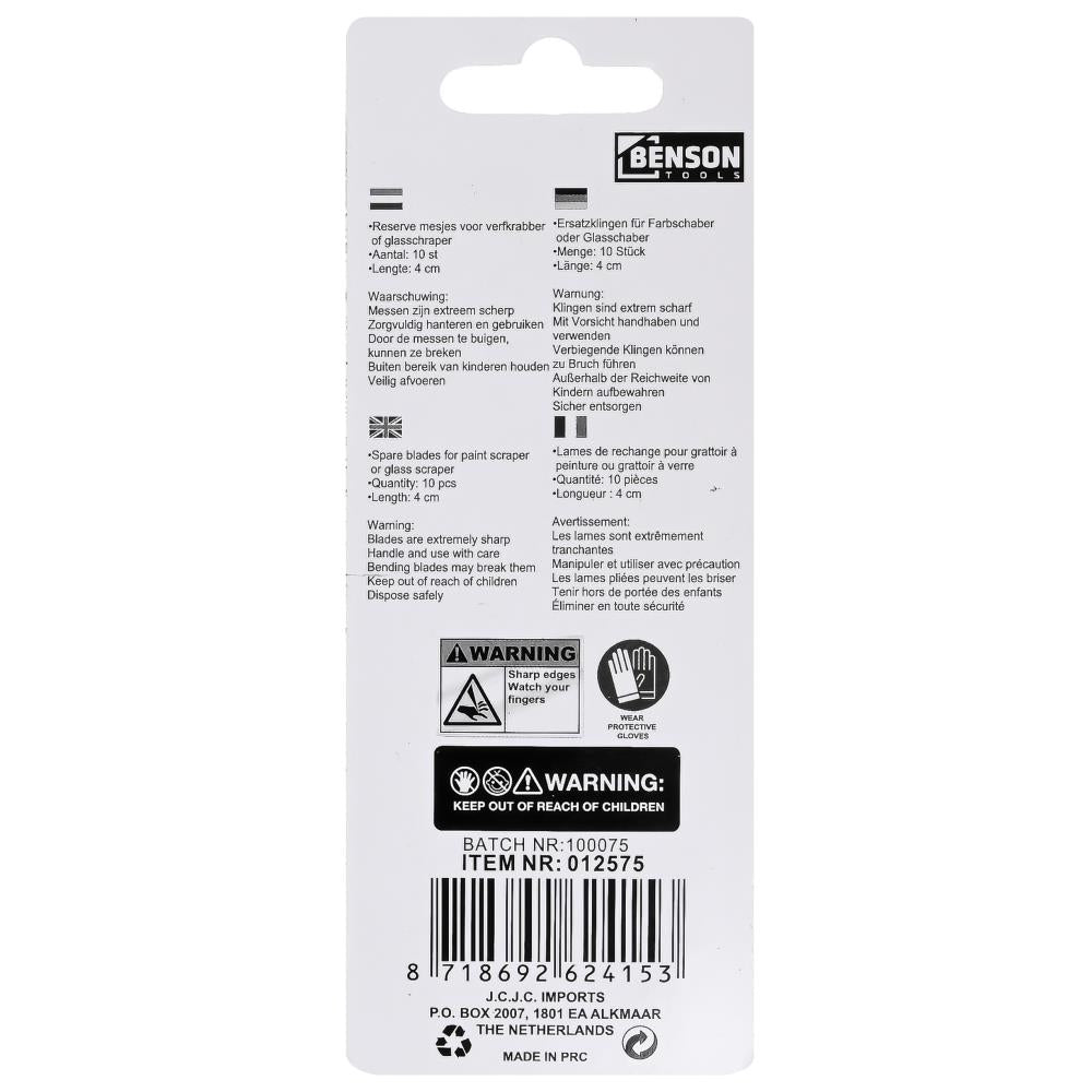 Scrapper blades spare 10 pcs deluxe