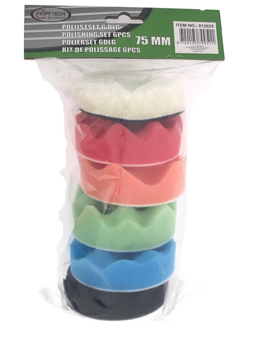 Polijstset 6 dlg ø75 mm