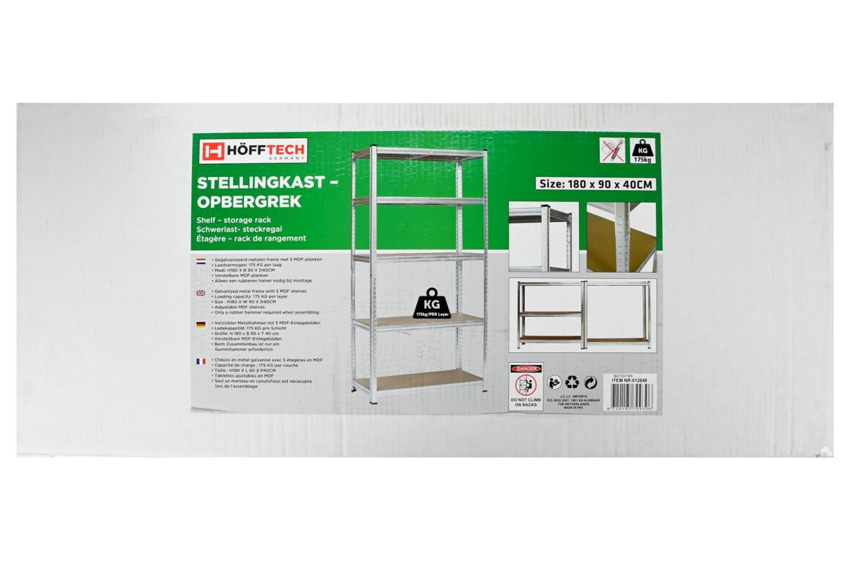 Stelling kast / opbergrek 180 x 90 x 40 cm 175 kg