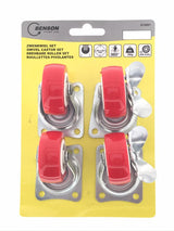 Zwenkwiel set 50 mm rood 4 dlg waarvan 2x met rem