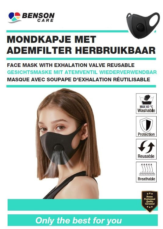Masque avec soupape d'exhalation réutilisable