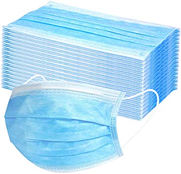 Face mask disposable 3 layer 50 pcs blue