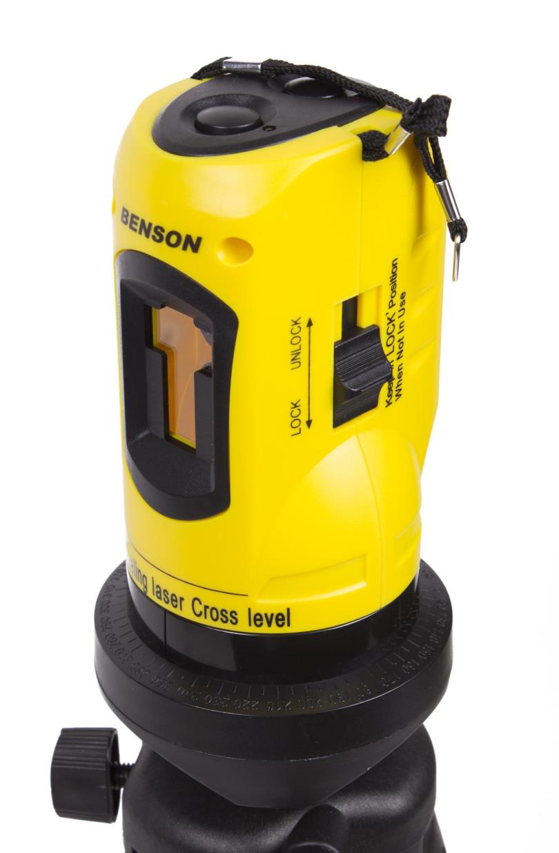 Cross line laser self-leveling with tripod