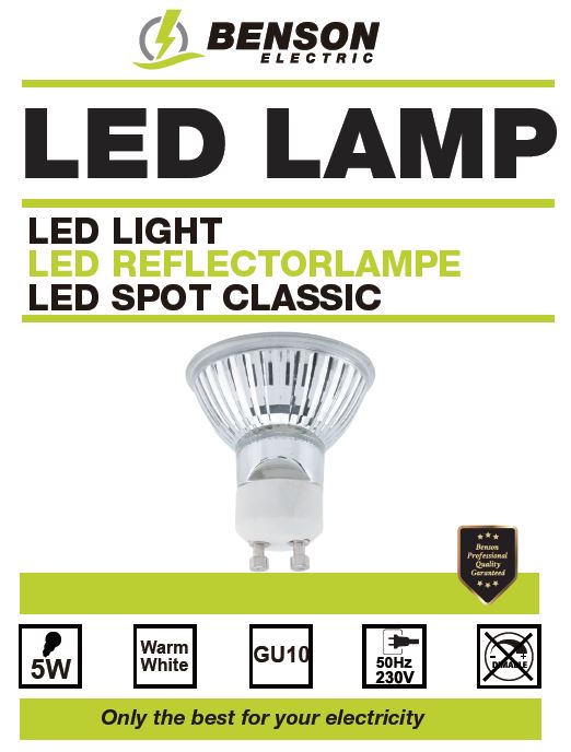 LED light GU10 5W glass version