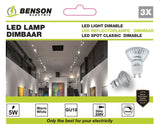 LED light GU10 5W glass version dimable 3 pcs