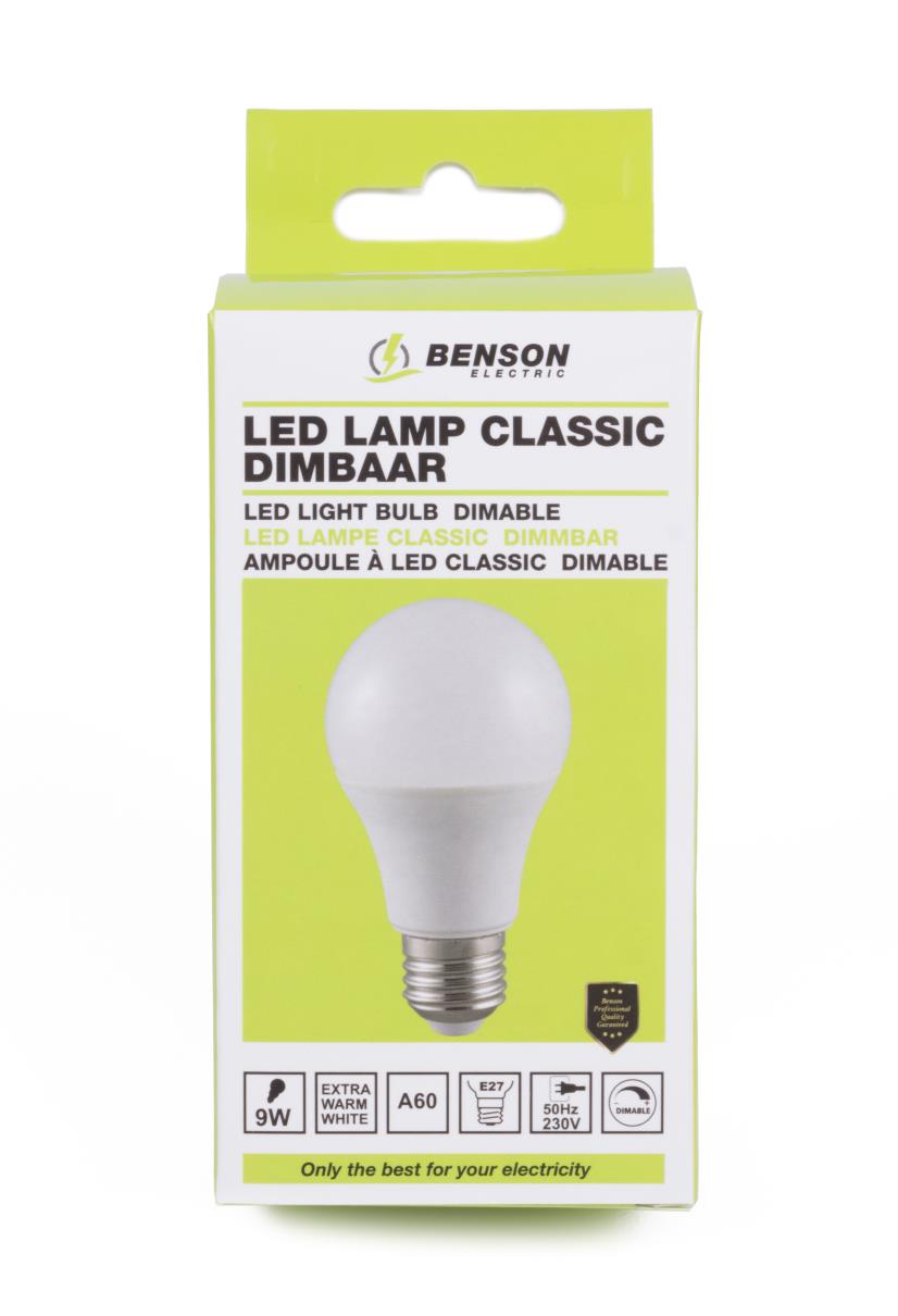 LED light bulb A60 9W E27 dimable