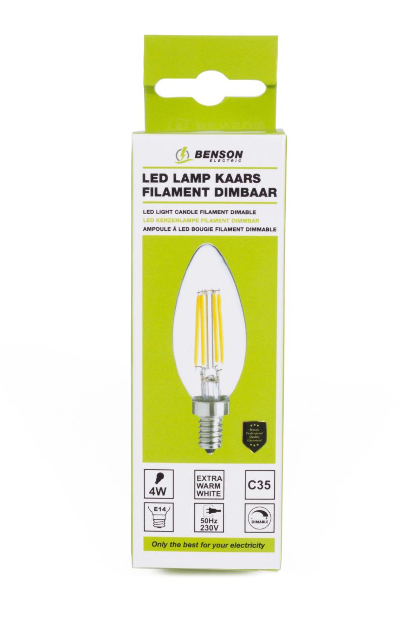 LED light candle filament C35 4W E14 dimable