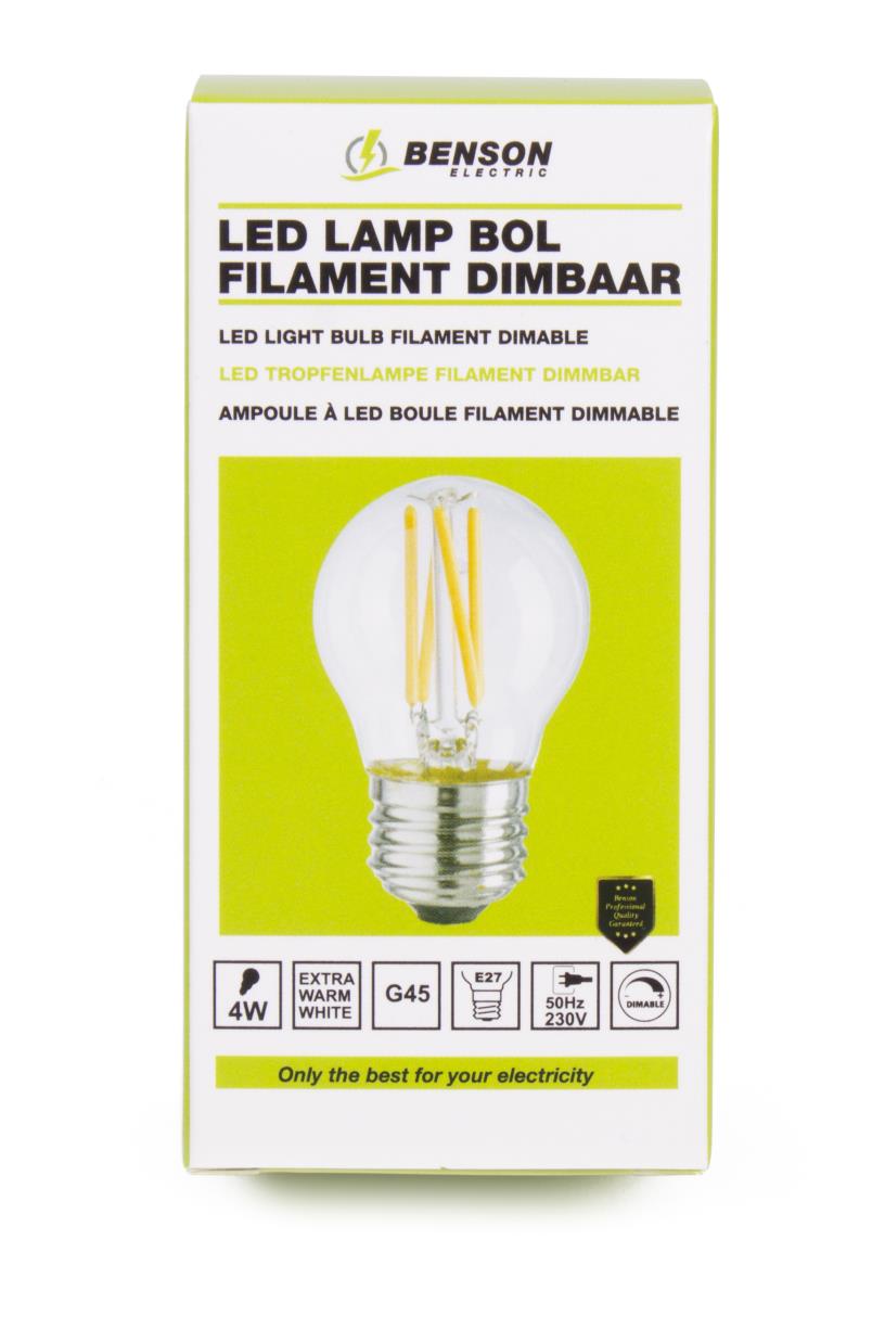LED light bulb filament G45 4W E27 dimable