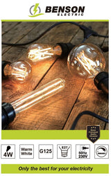 LED lamp globe filament G125 4W E27 amber dimbaar