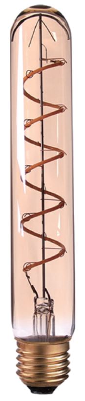 LED tubular bulb spiral fila t30 4W E27 amber 30 x 185 mm dimmable