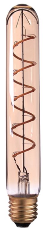 LED tubular bulb spiral fila t30 4W E27 amber 30 x 255 dimmable