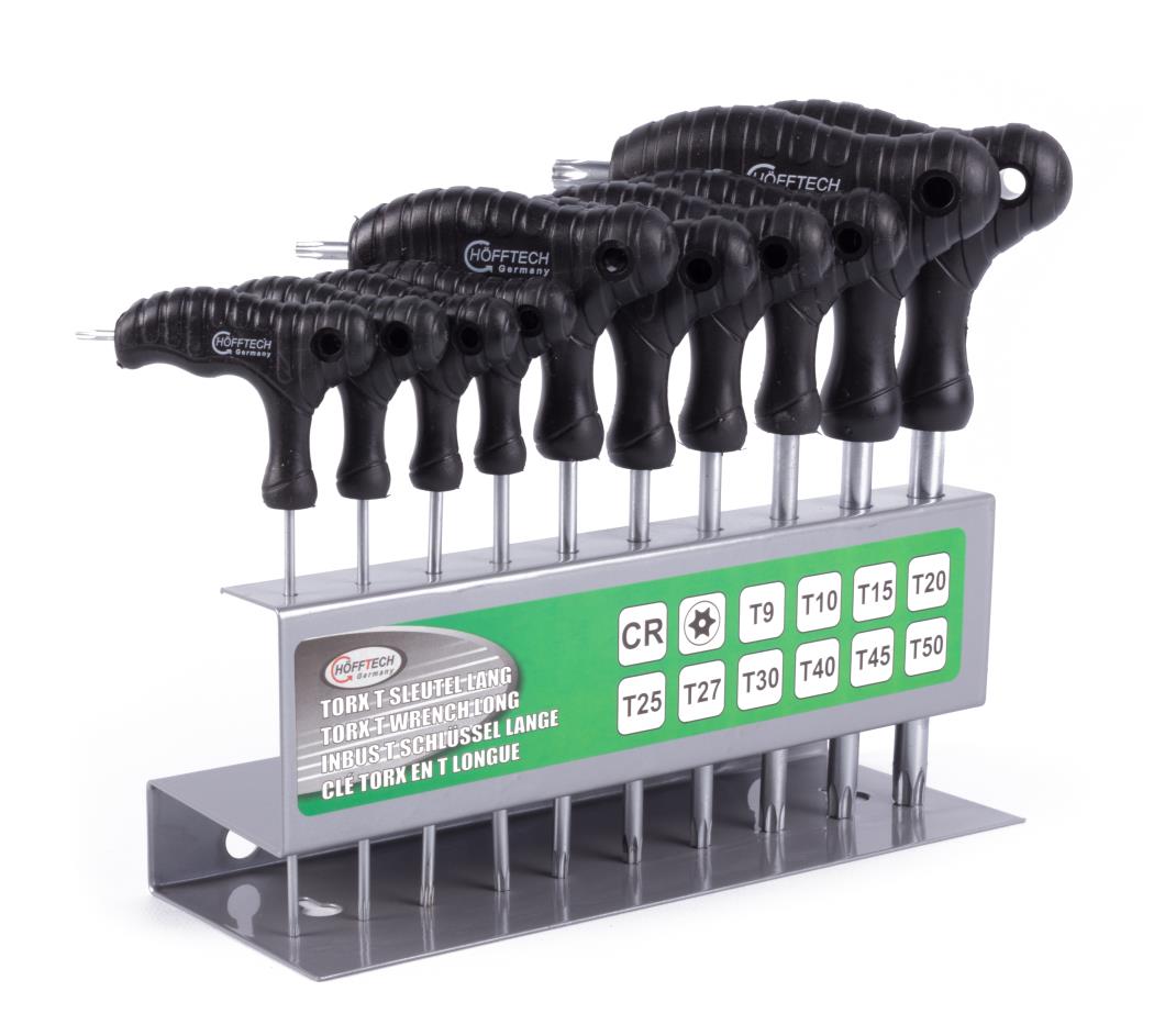 Torx wrench set t-handle long 10 pcs with standard