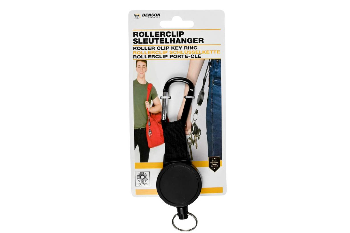 Roller clip key ring