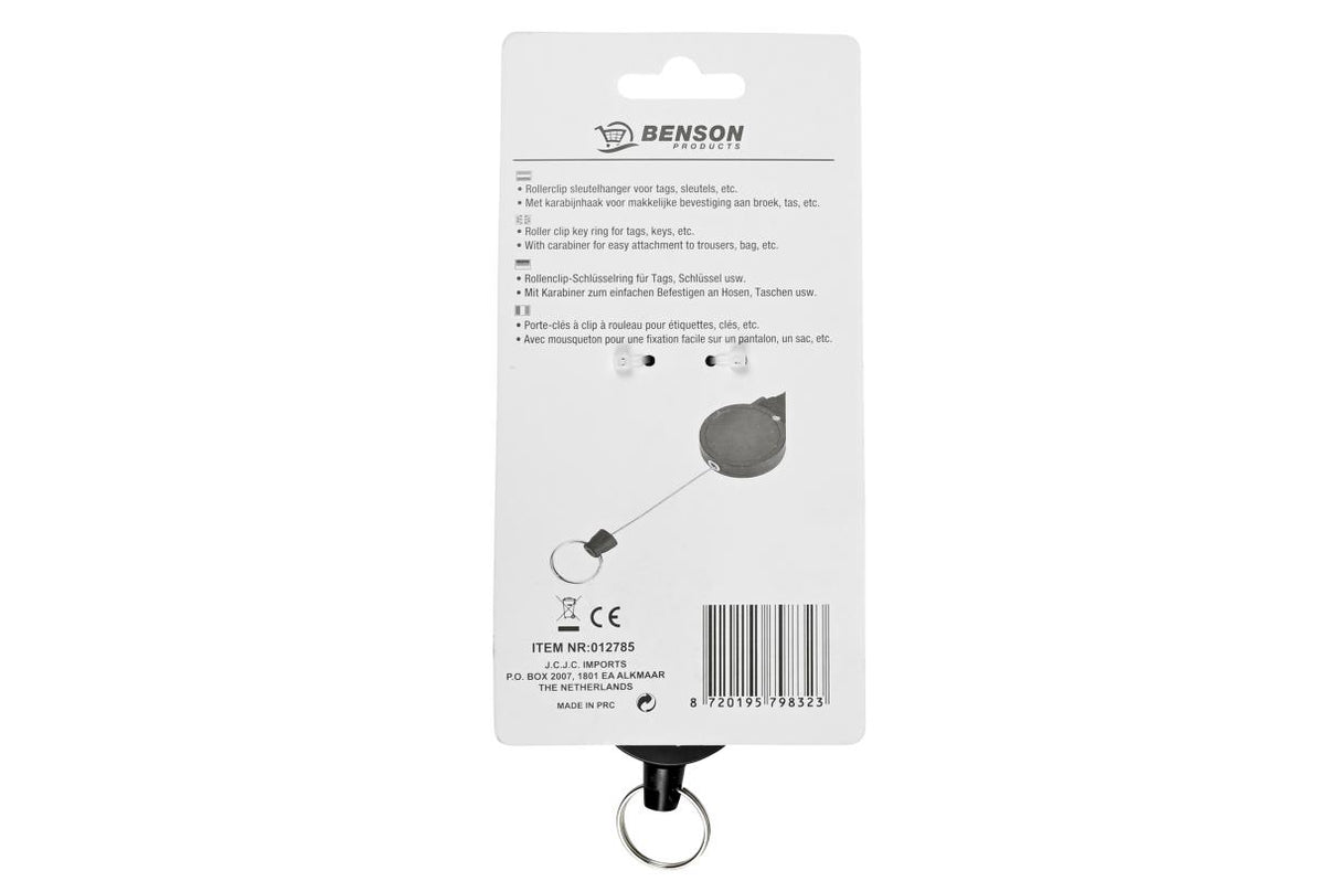 Roller clip key ring