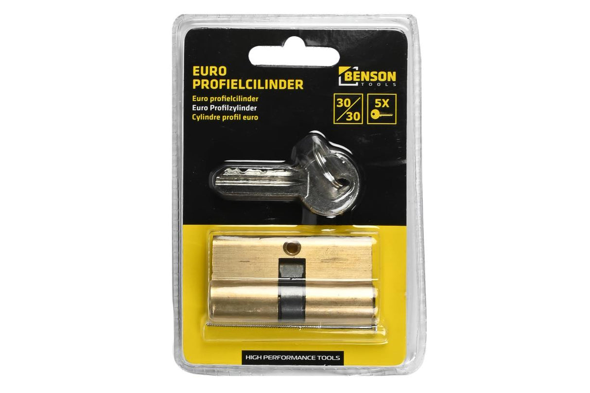 Euro profile cylinder 60 mm brass