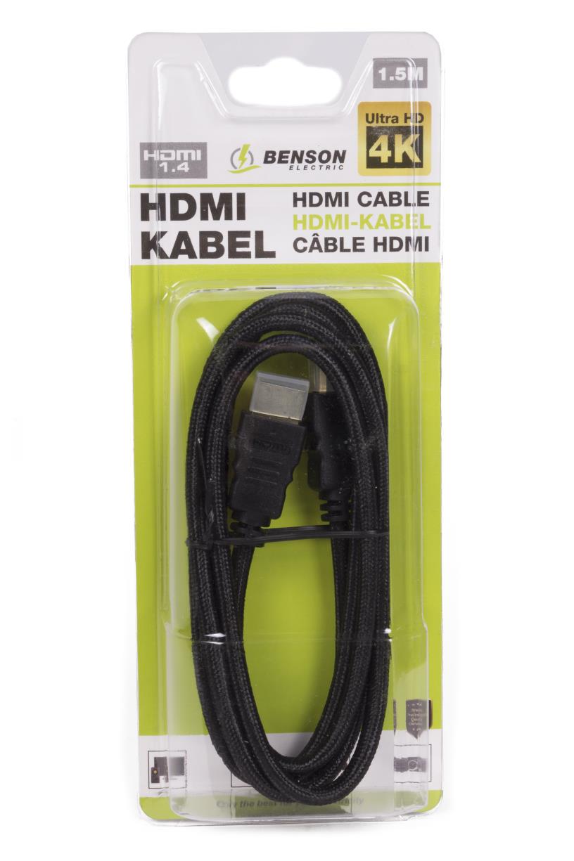 Câble HDMI 1.4 4k ultra hd gold plated 1.5 m