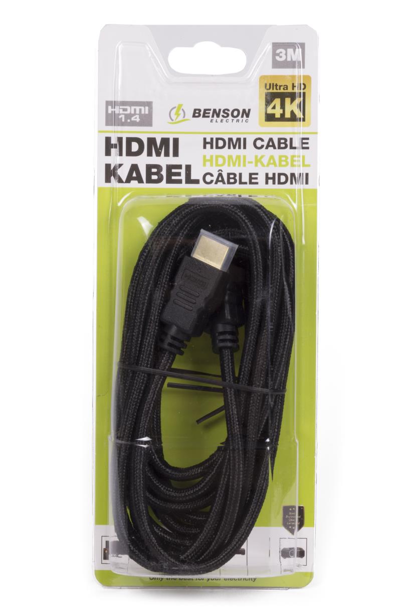 Câble HDMI 1.4 4k ultra hd gold plated 3 m
