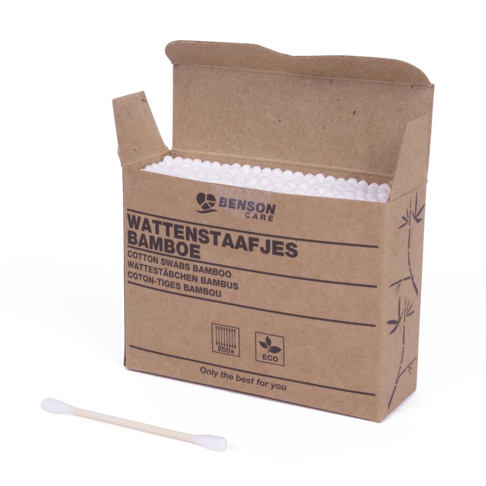 Coton-tiges bambou 200 pcs boite en carton