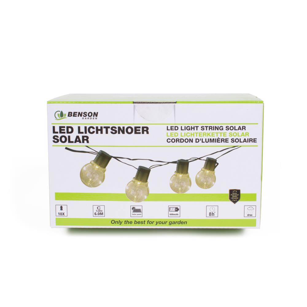 Cordon d'lumière 10 pcs 6 m IP44 solaire 100 mAh