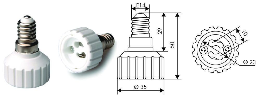 Douille lampe E14 vers GU10