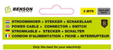 Stroomsnoer + stekker + schakelaar 2 mtr zwart