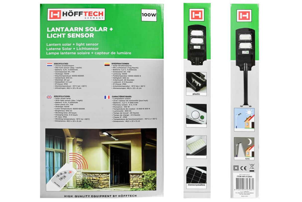 Lampe lanterne solaire á LED + light sensor IP65