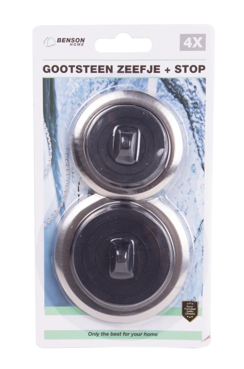 Sink strainer SS + plug 4 pcs