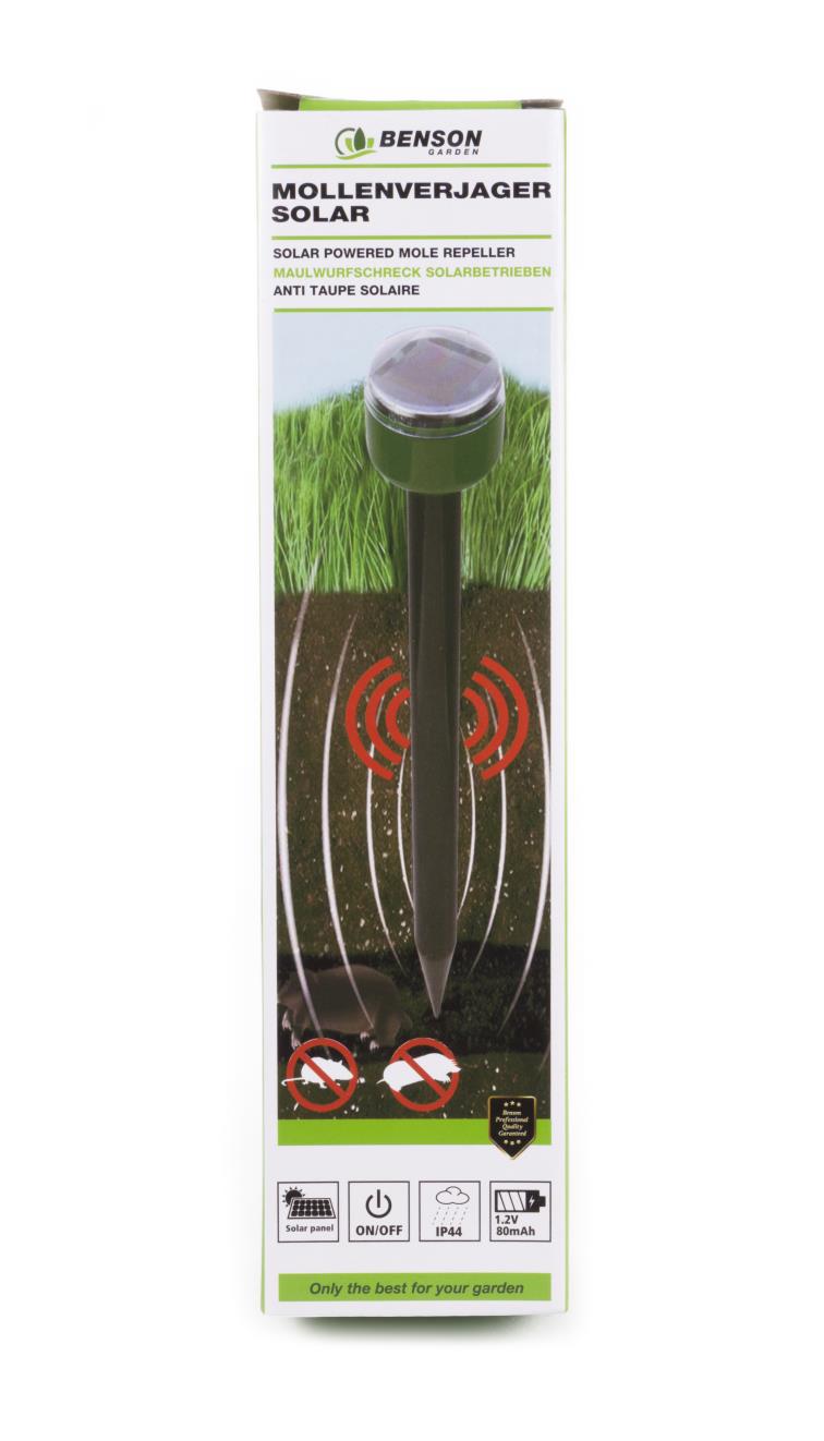 Solar powered mole repeller