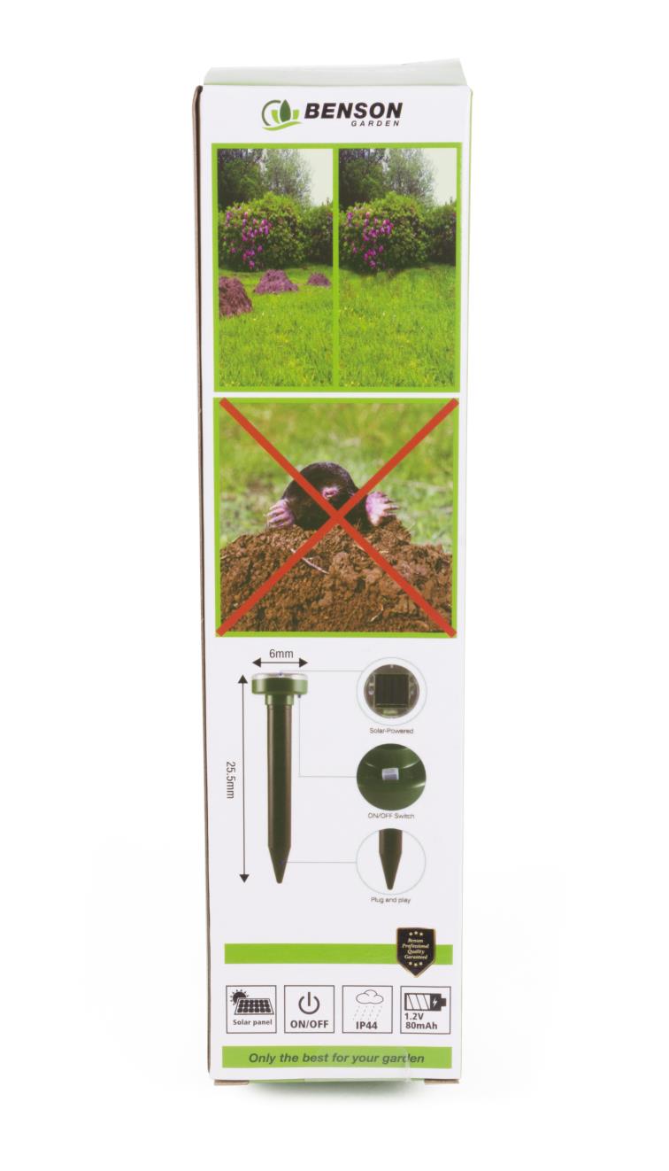 Solar powered mole repeller