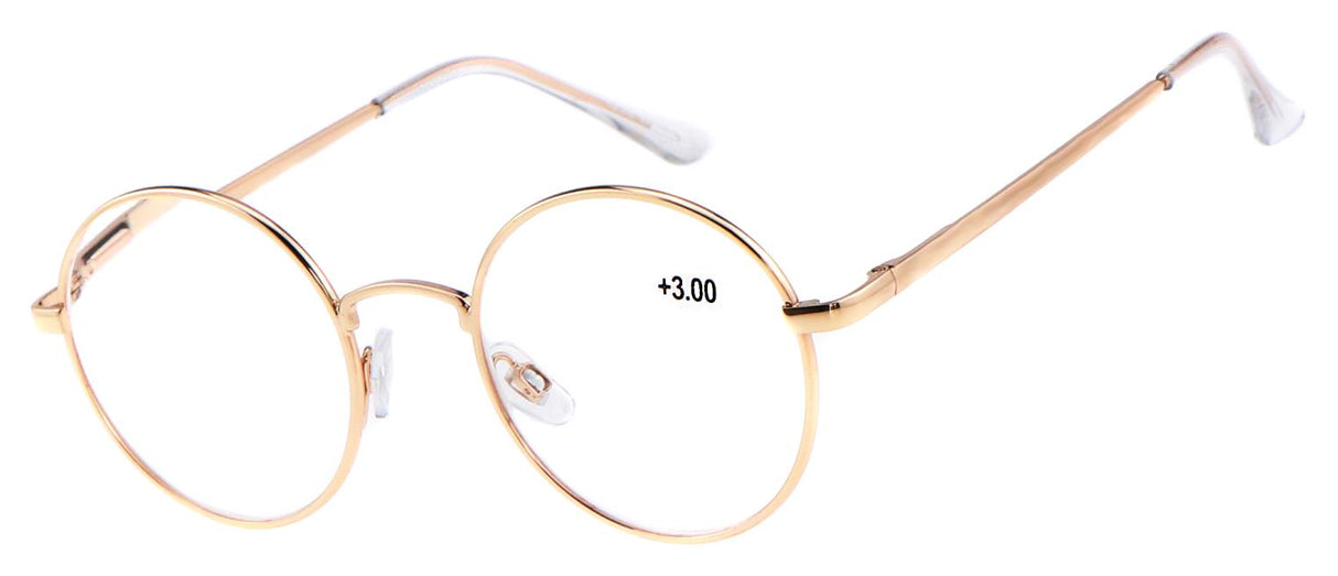 Lesebrille rund Metall Gold Mix