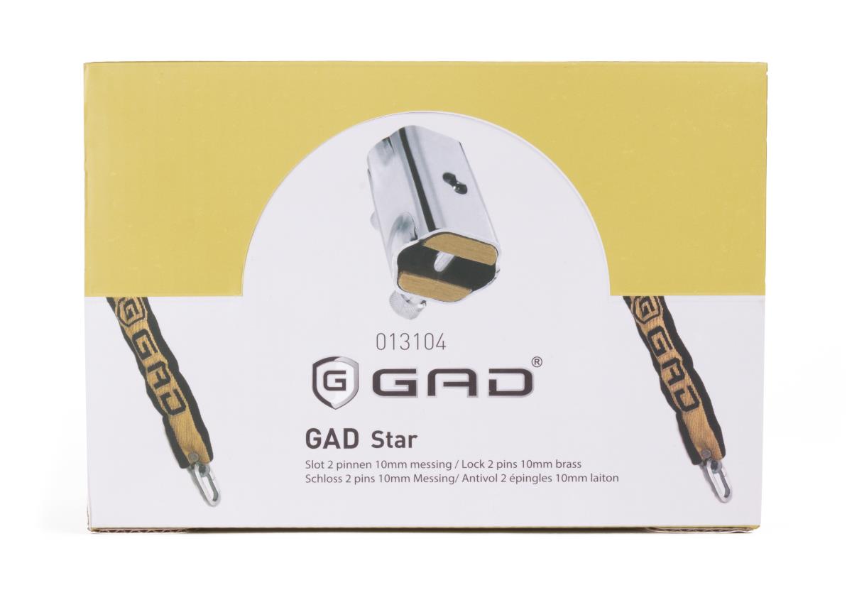 Lock GAD-star with 2 pins 10 mm brass