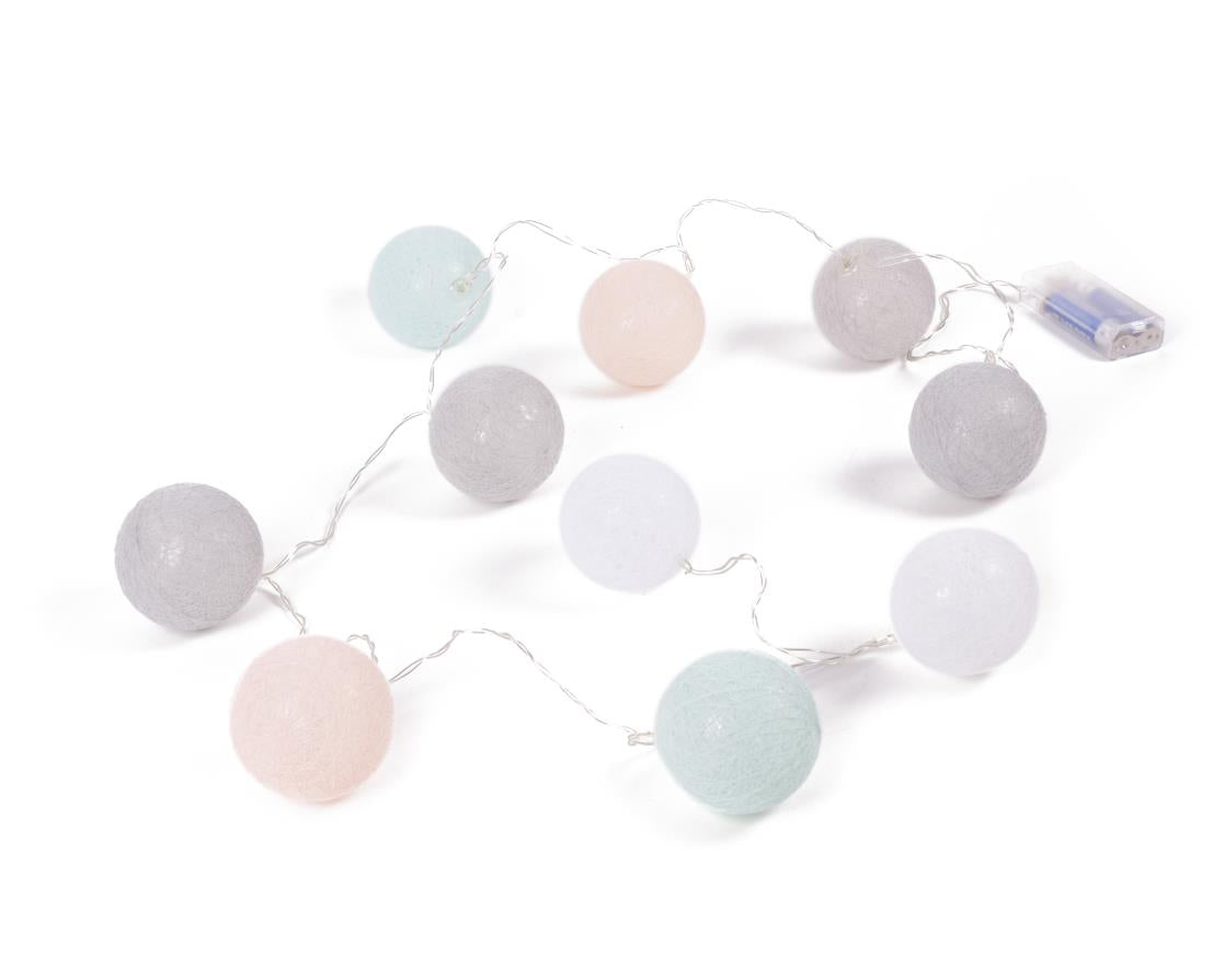 LED cotton ball string lights LED 10 pcs 1.52 m 2xaa