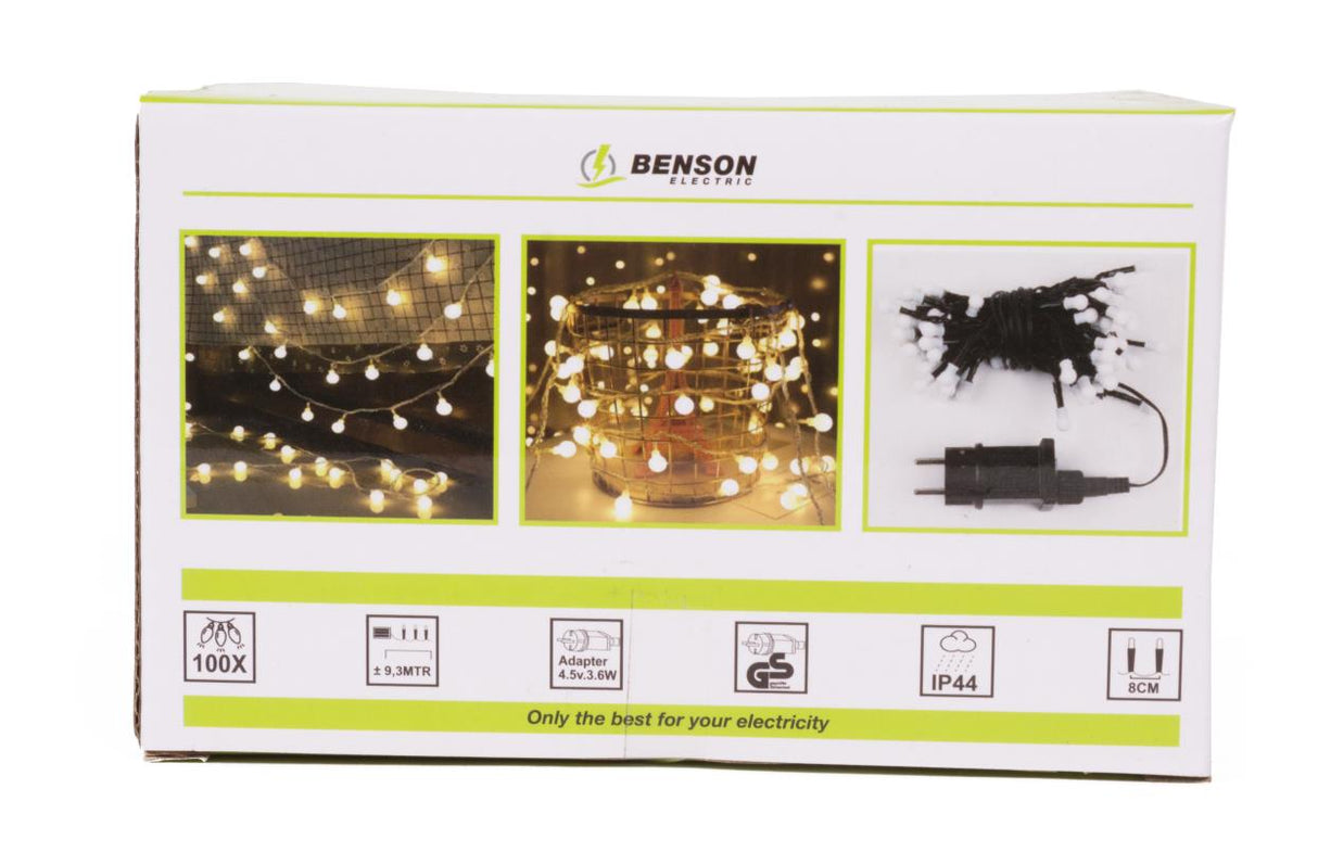 Cordon de lumière déco boule couleur 100 LED 9.3 m